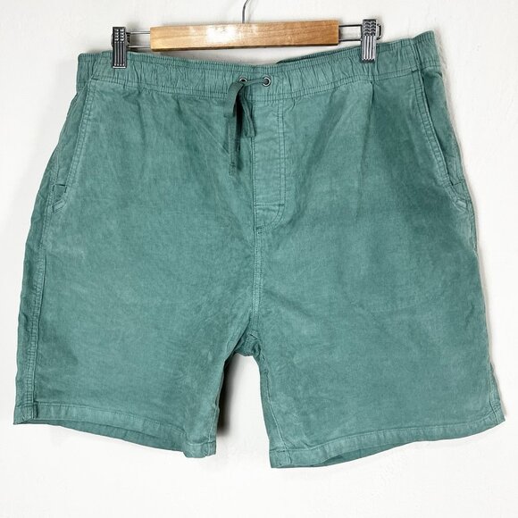 PrAna Canyon Camp Short Cove Green Mens XXL 7" Corduroy Standard Elastic NWT‎ - Picture 1 of 8